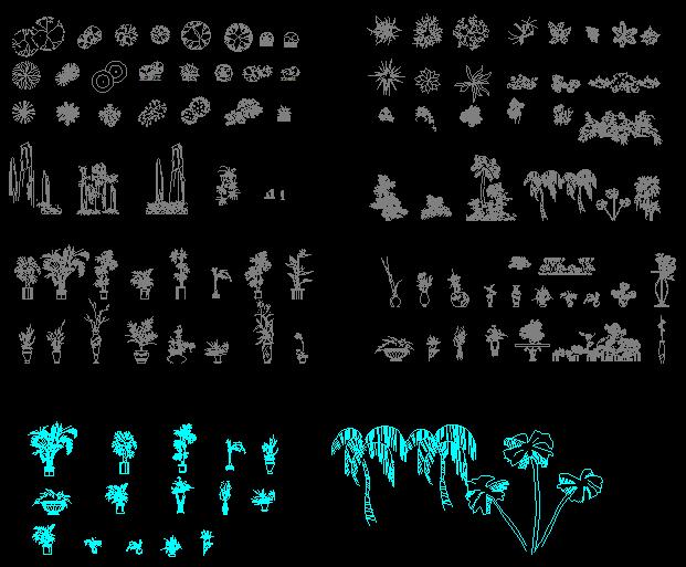 几种植物的CAD图块