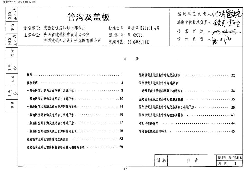 陕09J16 管沟及盖板