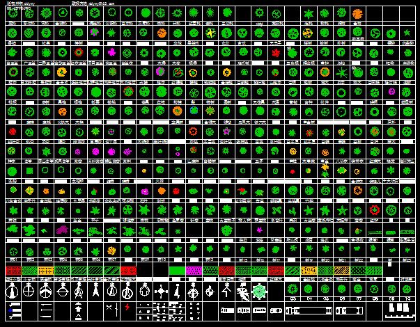 数百种CAD平面树图例