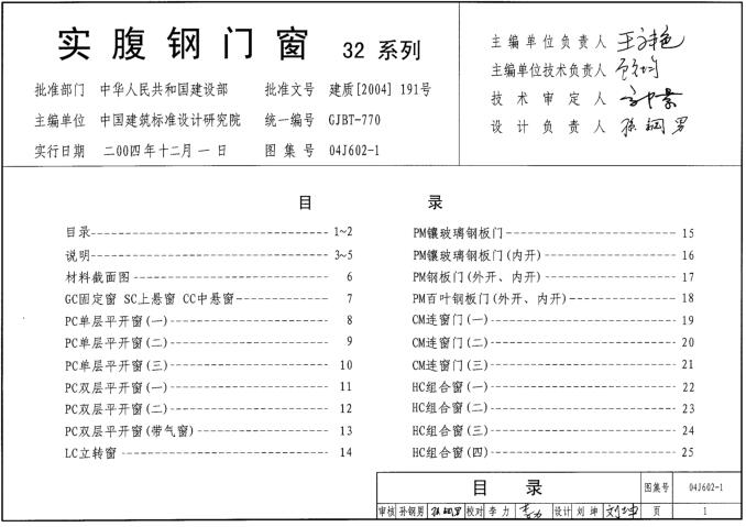 04J602-1 实腹钢门窗