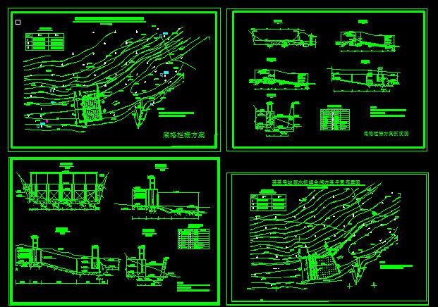 全套底格栏栅坝初步设计图