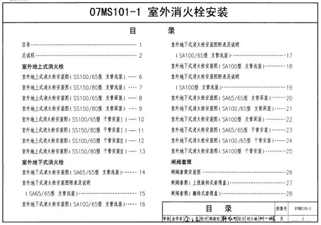 07MS101-1  室外消火栓安装